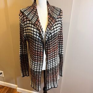 Earthbound Duster Cardigan M Crochet Open Knit Boho Indie Festival Grunge Artsy